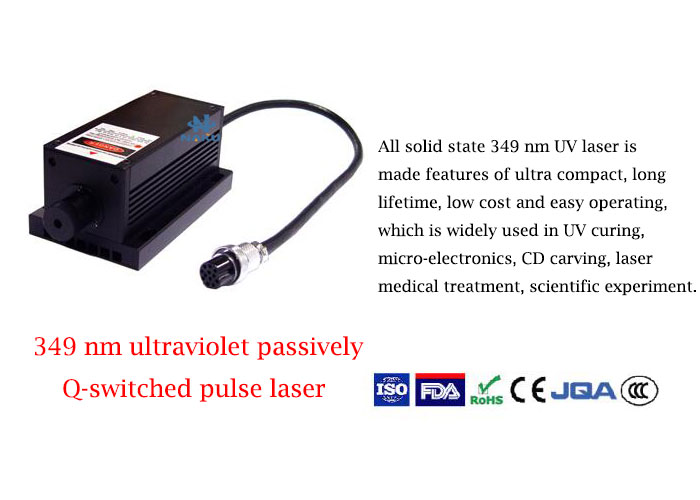 Superior beam quality 349nm Passively Q-switched UV Laser 0.1~10uJ/ 1~30mW